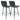 Elama 2 Piece Diamond Stitched Faux Leather Bar Chair in Black with Metal Legs