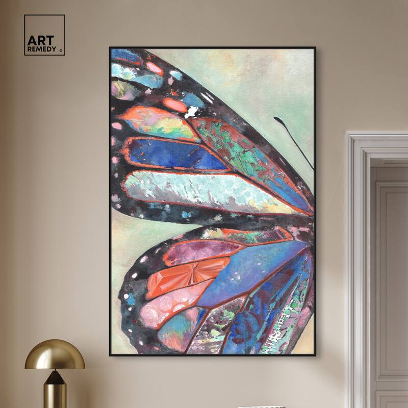 Art Remedy Butterfly Part I Framed Butterfly 1 Piece Canvas Wall Art