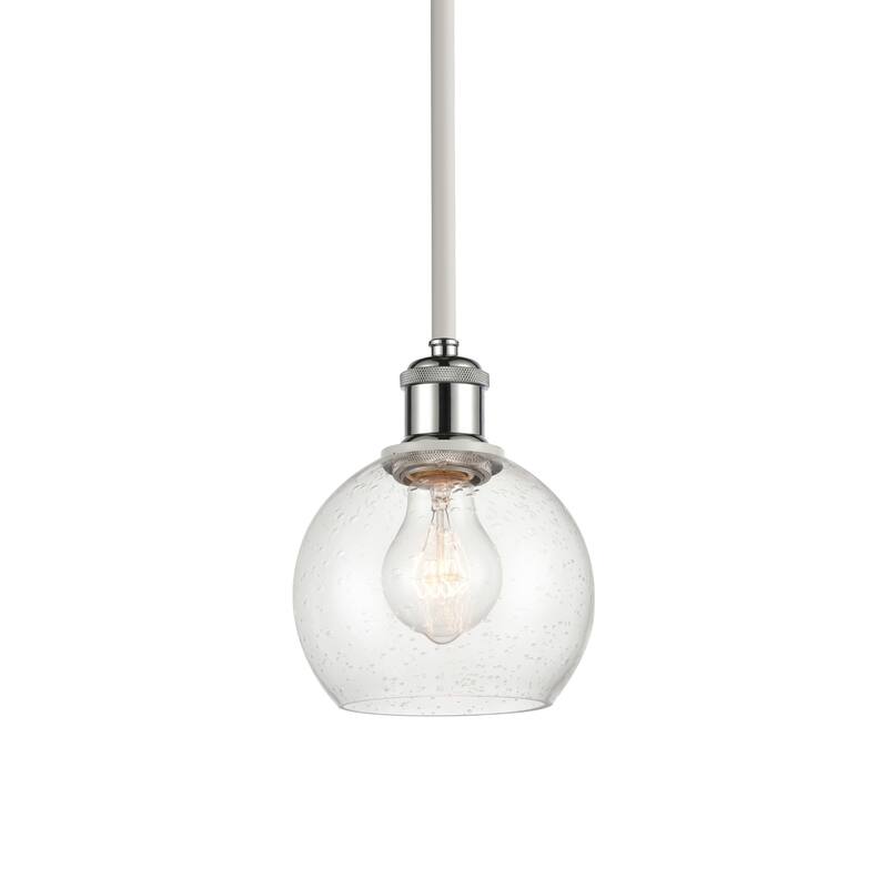 Innovations Lighting 516-1S-8-6 Athens Pendant Athens 6" Wide Mini - White and Polished Chrome / Seedy