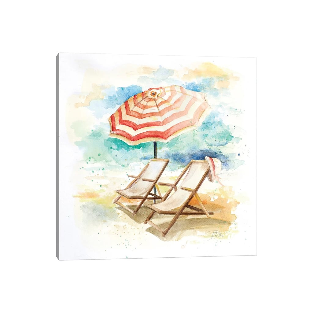 iCanvas "Umbrella on the Beach I" by Patricia Pinto Canvas Print
