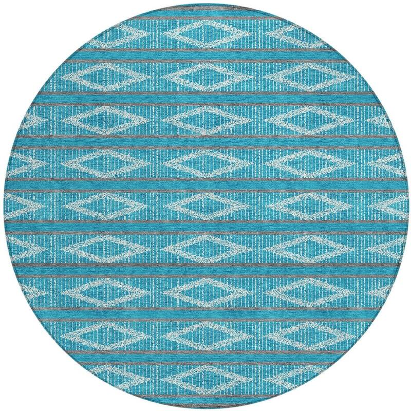 HomeRoots Geometric Transitional Rectangle Outdoor Rug