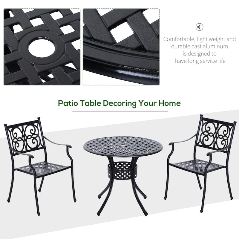 Outsunny Cast Aluminum Outdoor Patio Dining Table