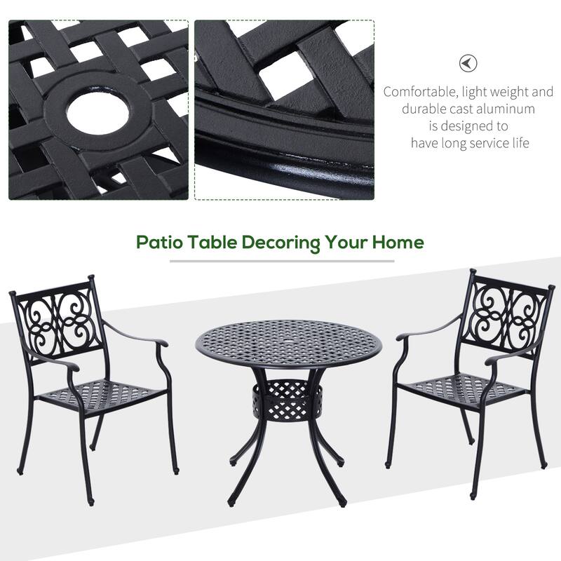 Outsunny Cast Aluminum Outdoor Patio Dining Table