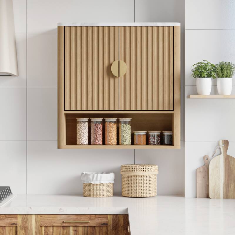 Modern Wall-Mounted Bathroom Cabinet with Adjustable Shelf