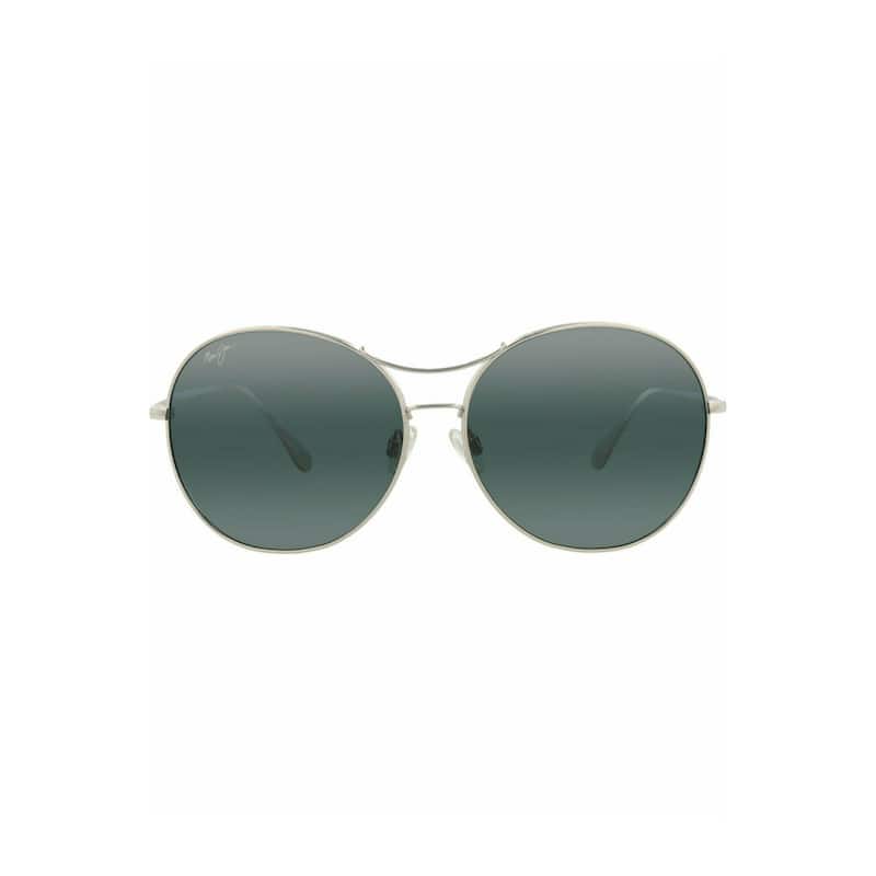 Maui Jim Round-Frame Titanium Sunglasses - Silver Silver Grey - Silver - Grey Lens