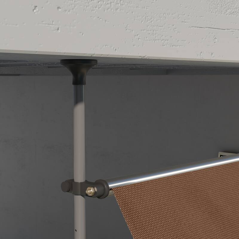 Outsunny 10' x 4' Manual Retractable Awning, Non-Screw Freestanding Patio Sun Shade Shelter