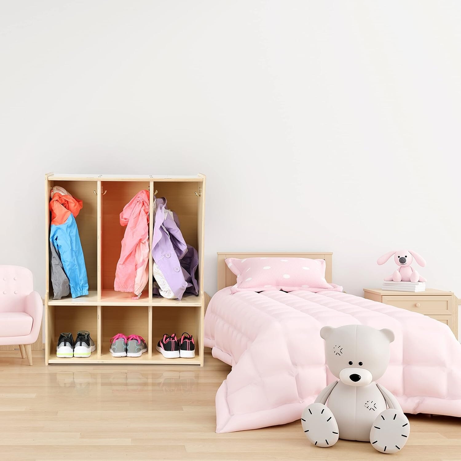 RRI Goods 3 Section Coat Locker with Bench Cubby Storage Backpack Storage Organizer for Kids Toddlers On Sale Bed Bath Beyond 39782114