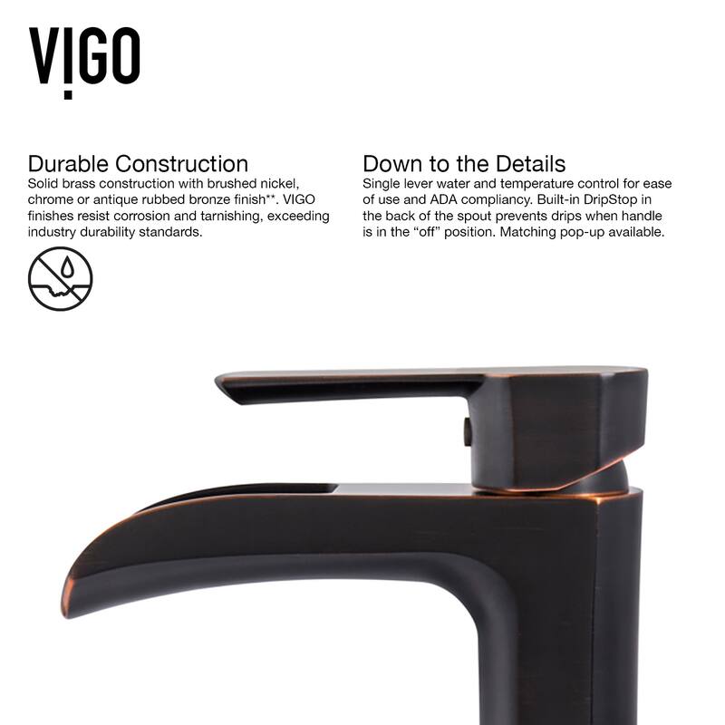 VIGO Giovanni 17"L x 17"W Glass Vessel Sink and Niko 11"H Faucet Set