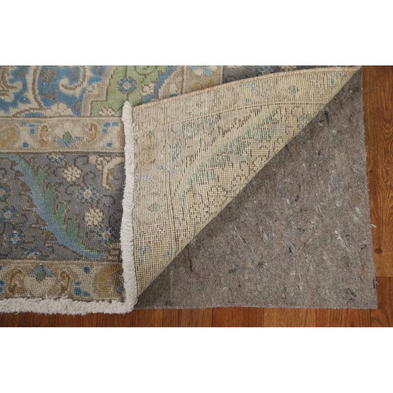 Hand Knotted Oriental 100% Wool Carpet Traditional Medallion Beige & Ivories Tabriz Area Rug - 11' 6'' X 8' 0''