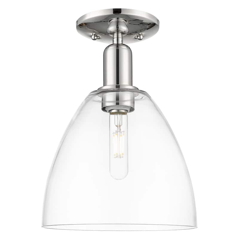 Innovations Lighting 716-1C-13-9 Bristol Semi-Flush Bristol 9" Wide - Polished Nickel / Clear