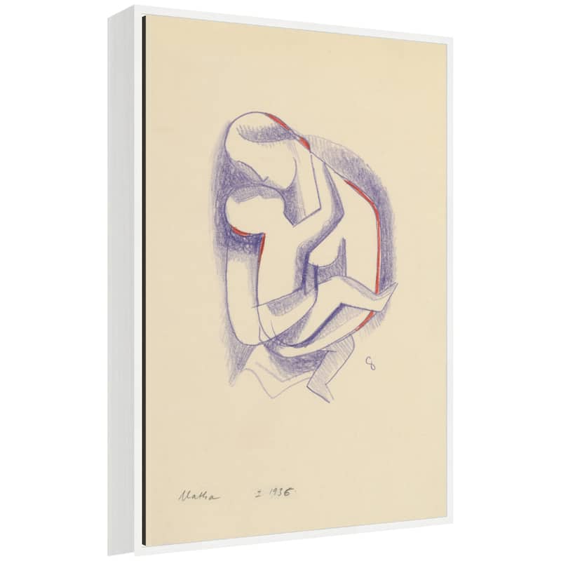 Kate and Laurel Mother 1936 Mikulas Galanda by Nostalgia Prints Framed Canvas Wall Art Print - 23x33