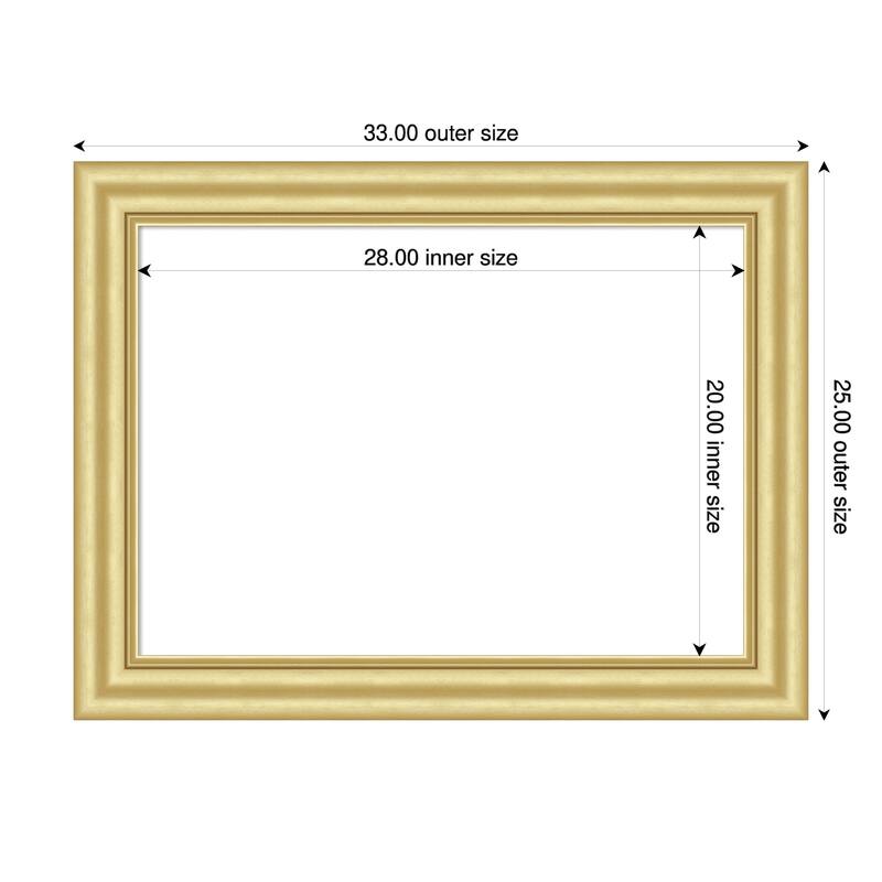 Sophia Framed Dry Erase Magnetic Board - 33 x 25 in - Sophia Gold