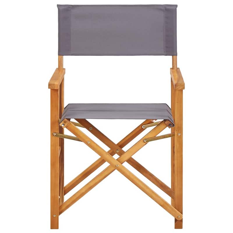 Outdoor Folding Directors Accent Set of 2, Gray, Acacia Wood