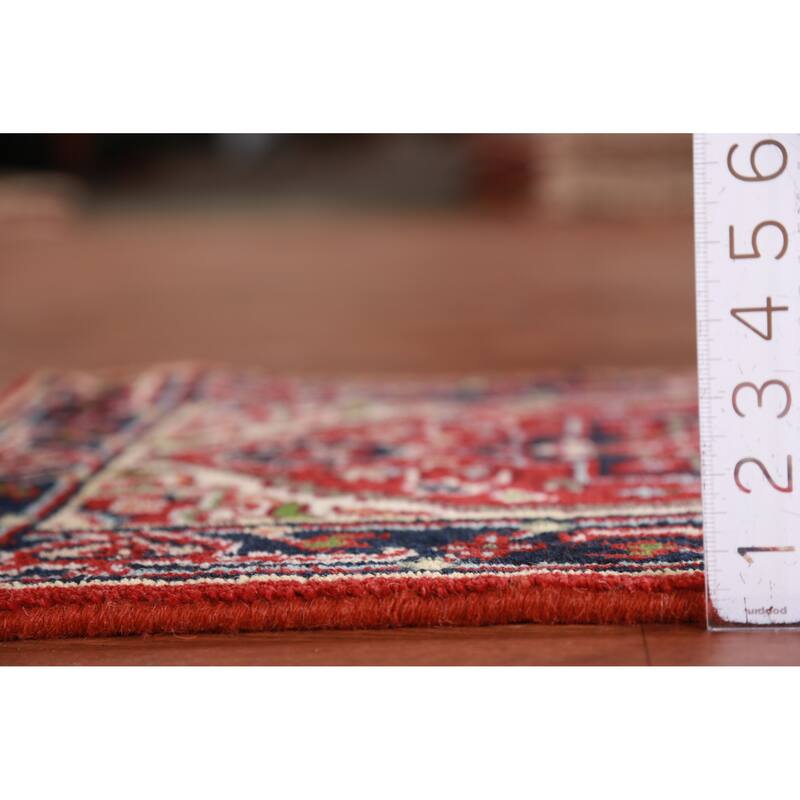 Hand Knotted Oriental 100% Wool Carpet Traditional Medallion Oranges & Rust Heriz (serapi) Area Rug - 3' 0'' X 2' 0''