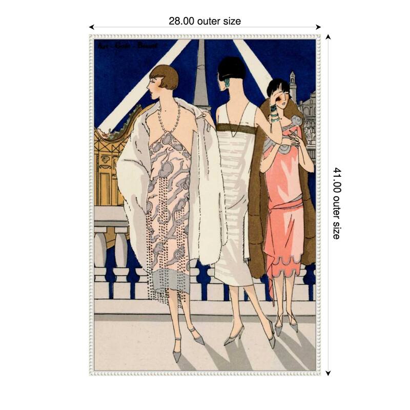 Vintage Couture No. 2 Framed Canvas Wall Art Print - 28 x 41 in
