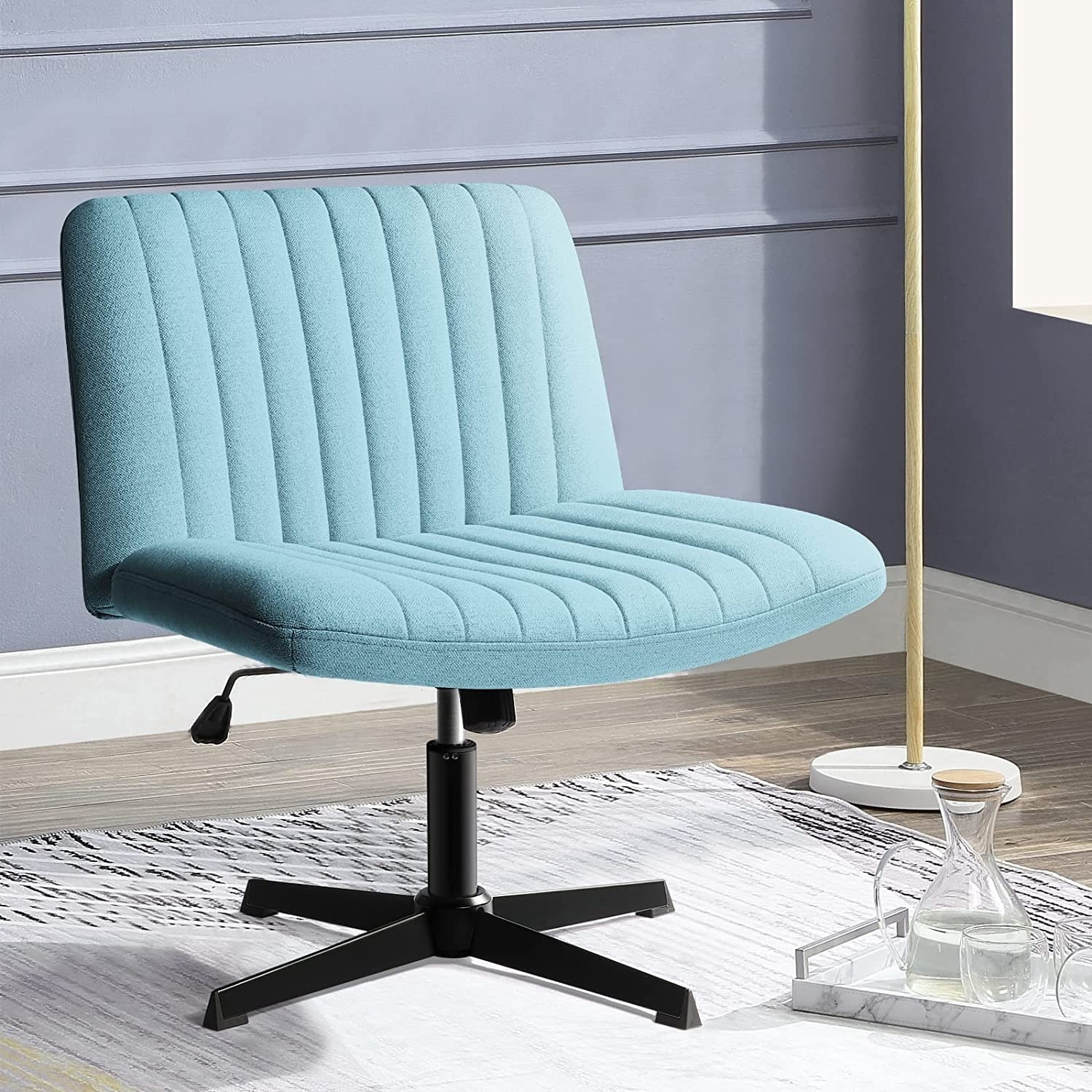 Upholstered swivel desk store chair no wheels