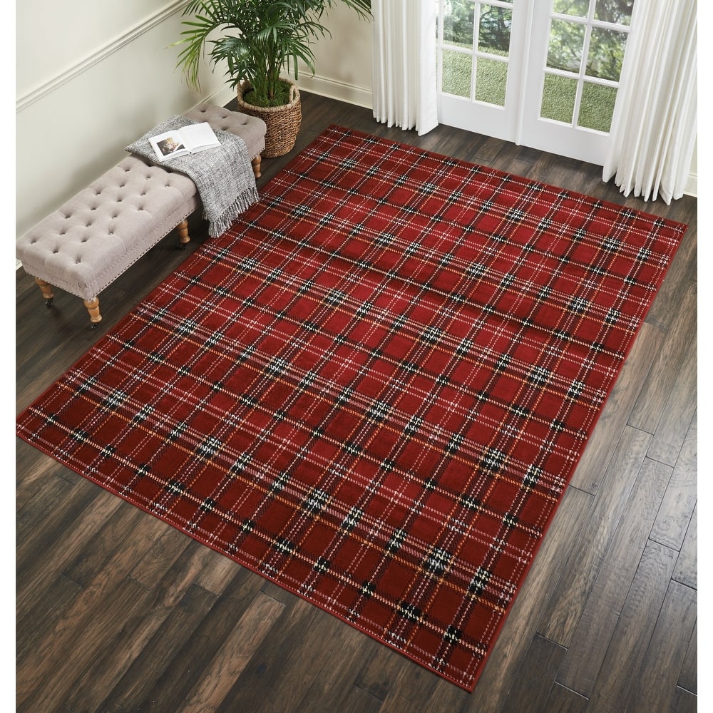 Nourison Grafix Plaid Farmhouse Area Rug