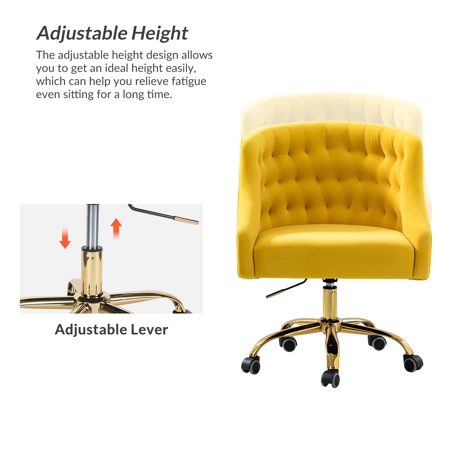 Lydia Button tufted Velvet Task Chair by HULALA HOME On Sale