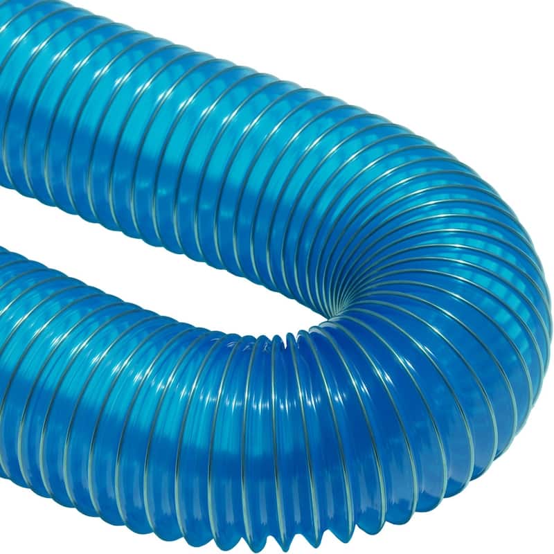 Rubber-Cal "PVC Flexduct" General Purpose - Blue - 4" ID x 12' (Fully Stretched) - 4x144