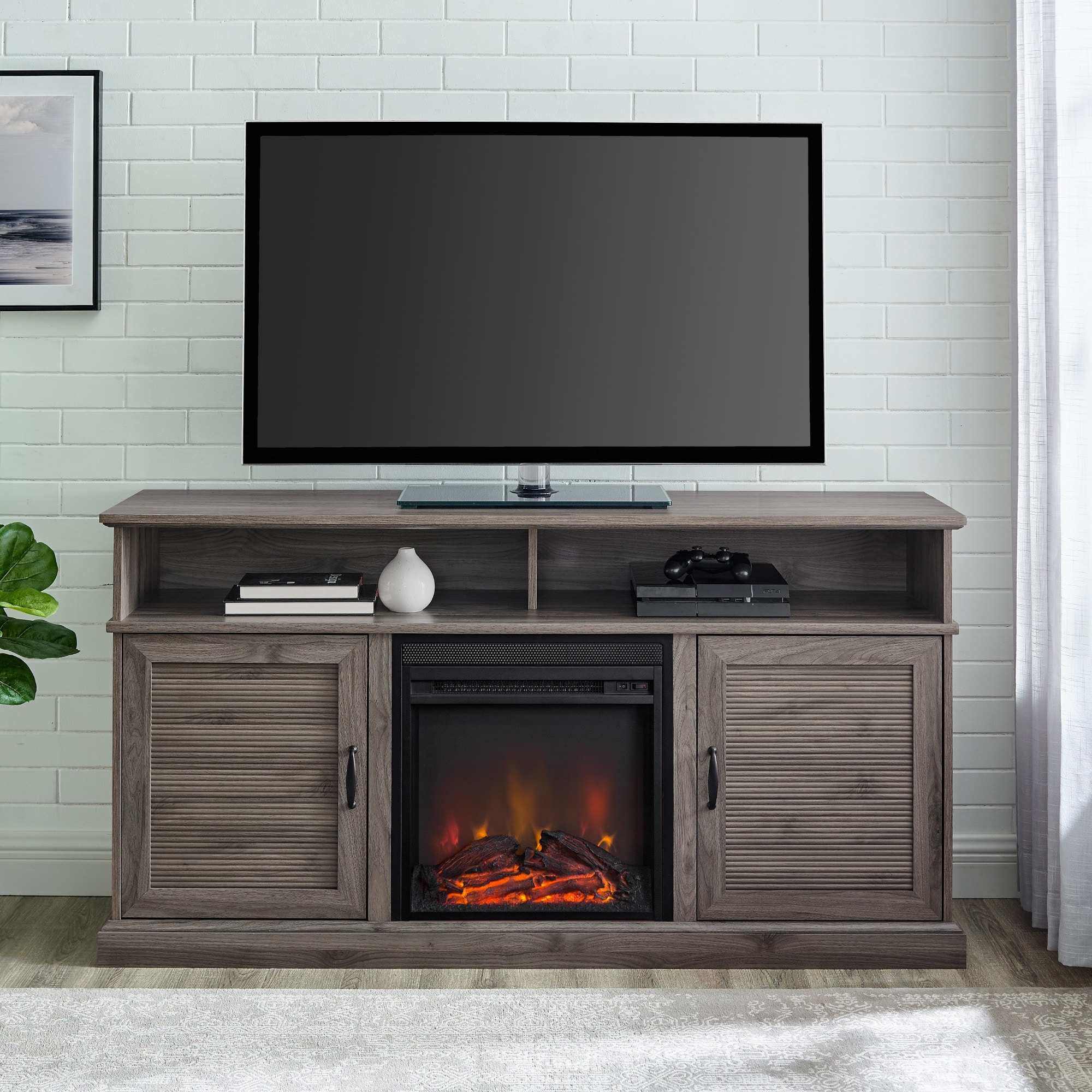 Middlebrook Designs Middlebrook 60-inch Fluted Door Fireplace TV Stand