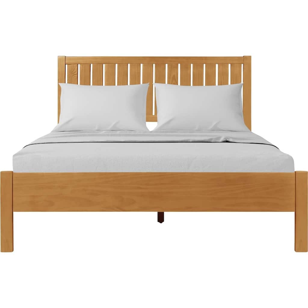 Wooden Platform Bed - Solid Pine Frame, Slat System, Modern Bedroom Furniture