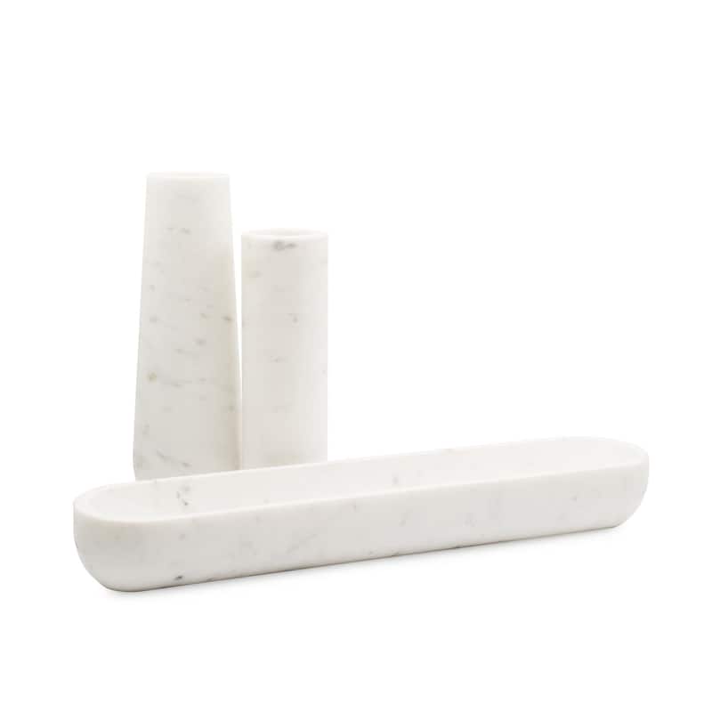 Nizzoli White Vase- Cylindrical