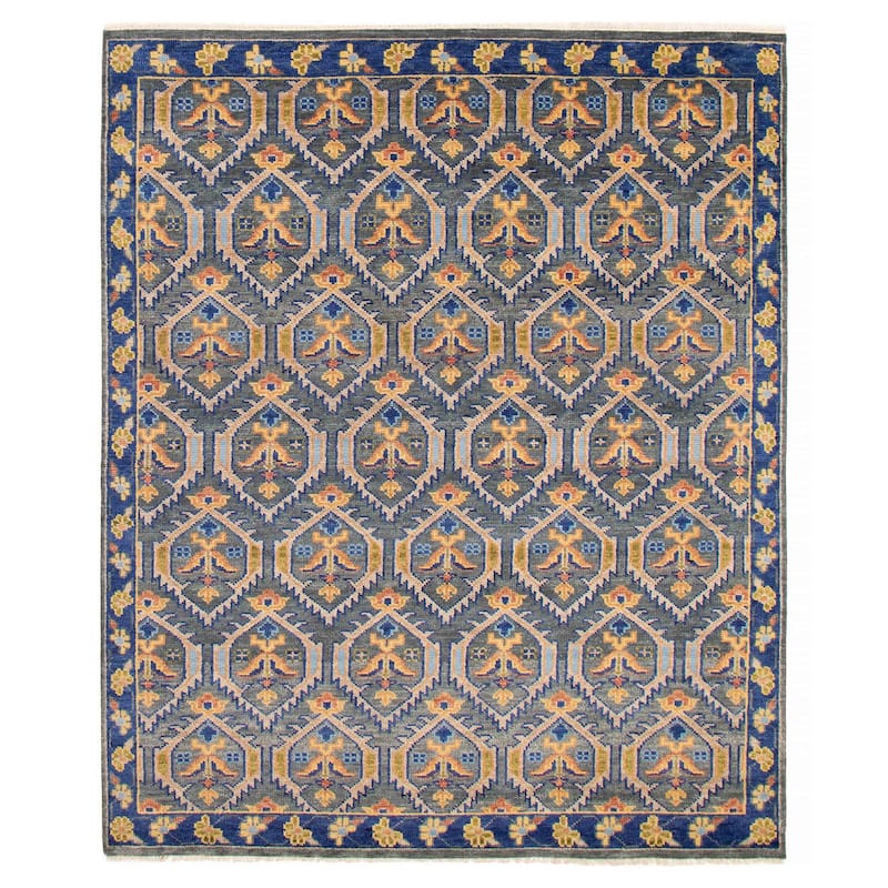 ECARPETGALLERY Hand-knotted Jules Serapi Dark Grey Wool Rug - 7'11 x 9'10 - Dark Grey - 7'11 x 9'10