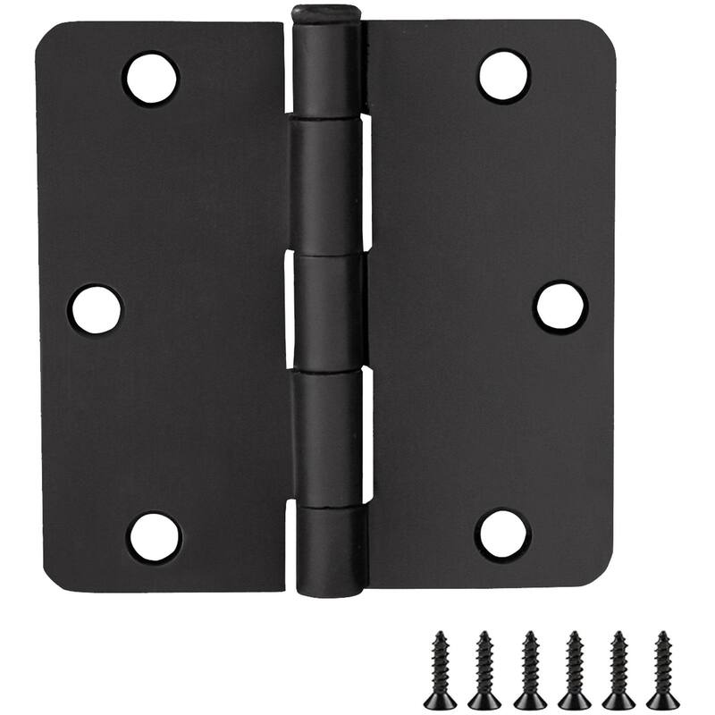 Design House 1861 3-1/2" x 3-1/2" Butt Round Corner Surface Mount Door - Matte Black