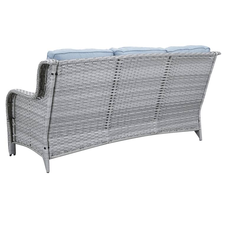 Gymojoy Outdoor 3-Seat Sofa Pario Chair Coffee Table with Cushion