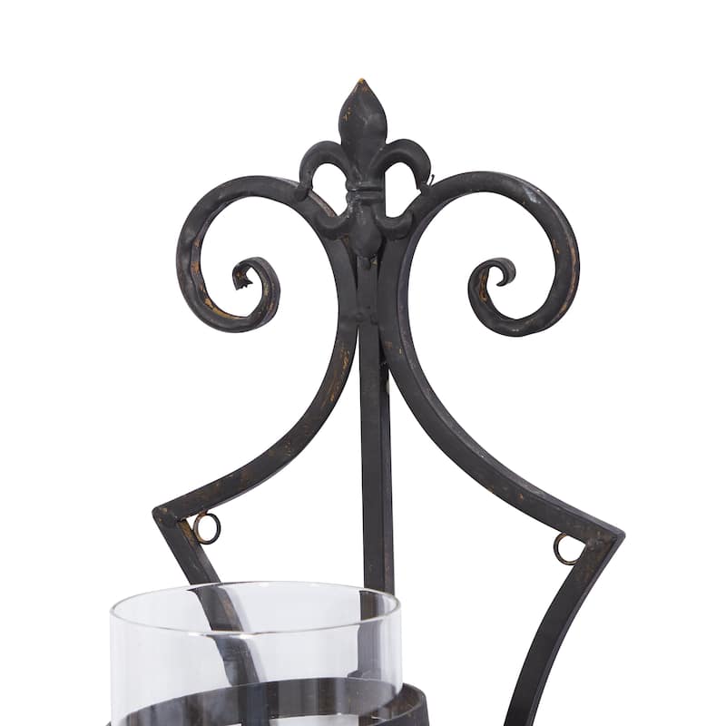 Metal Single Candle Wall Sconce - Black - Roche River Decor