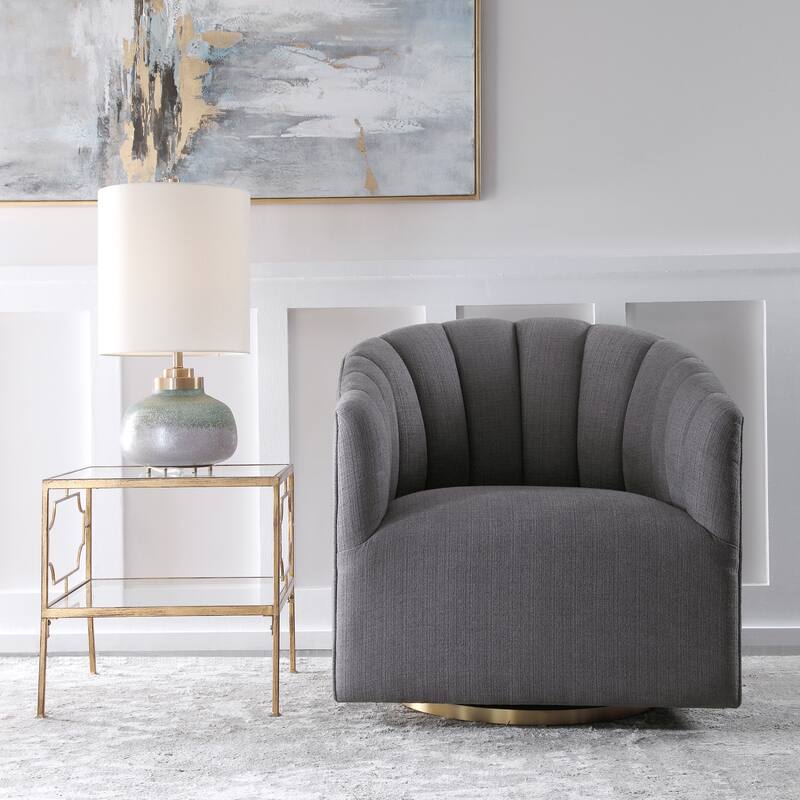 Uttermost Cuthbert 31" Wide Fabric Upholstered Channeled Chair with