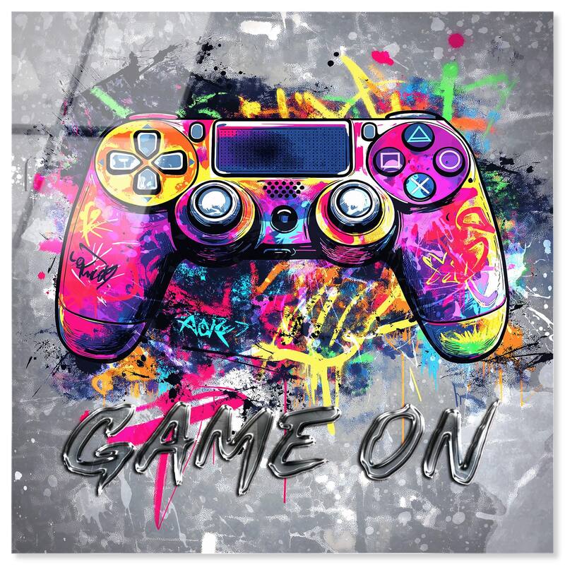 Game On Acrylic by Art Remedy, Ready to Hang - 12" x 12"