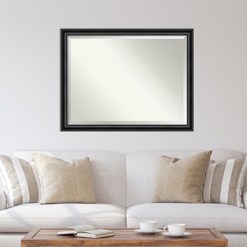 Beveled Wall Mirror - Grand Black Narrow Frame - Grand Black Narrow