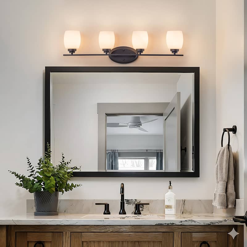 C Cattleya Vanity Light Indoor Wall Sconce Light with White Opal Glass