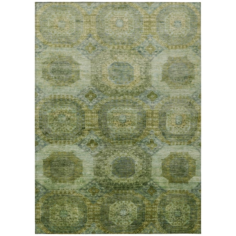 HomeRoots Medallion Transitional Rectangle Outdoor Rug