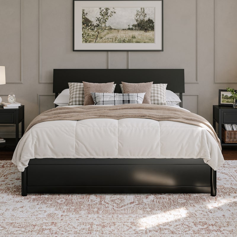Norla Wood Platform Bed with Storage Drawers