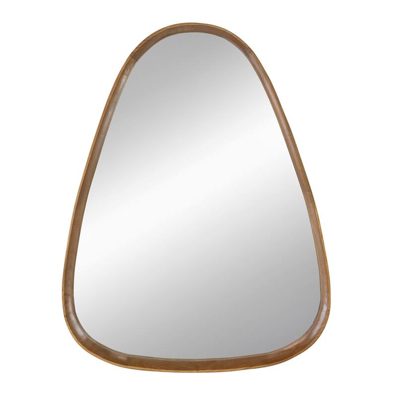 Teardrop Curved Edge Wood Wall Mirror - 36.75"