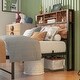 preview thumbnail 6 of 8, Metal Twin Size Platform Bed with Storage Headboard and Bookcase