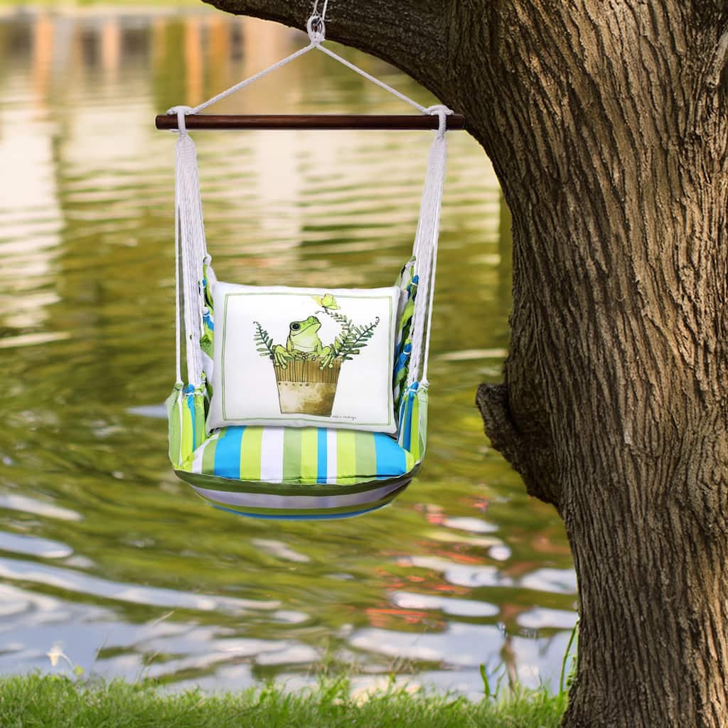 Magnolia Casual Swing Set 4 piece - Beach Boulevard Stripe w/ Frog in Pot