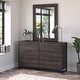 preview thumbnail 1 of 26, Atria 6 Drawer Dresser with Mirror by Bush Furniture Charcoal Gray