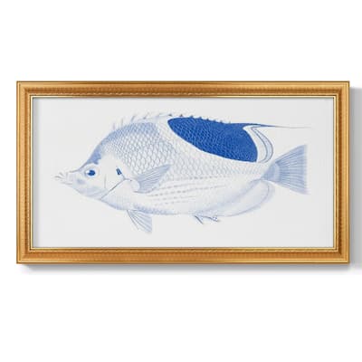 Blue & White Tropical Fish I Premium Framed Canvas- Ready to Hang