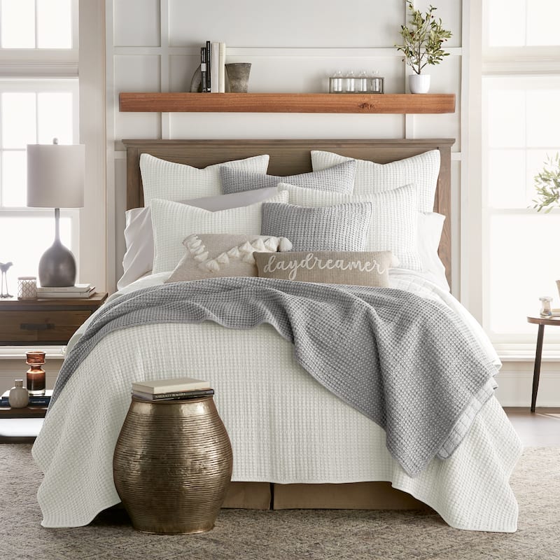 Mills Waffle Cream Full/Queen Quilt Set - Levtex Home