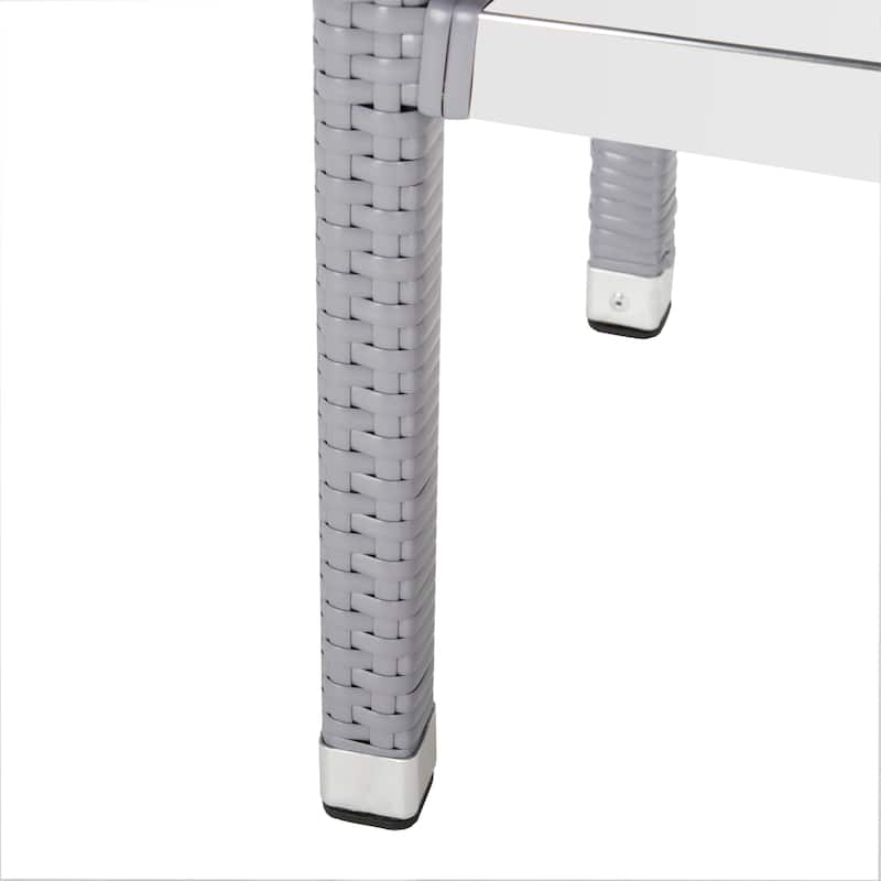 SAFAVIEH Landry Indoor-Outdoor Stacking Grey 30-inch Counter Stool - 13"W x 18"D x 38"H