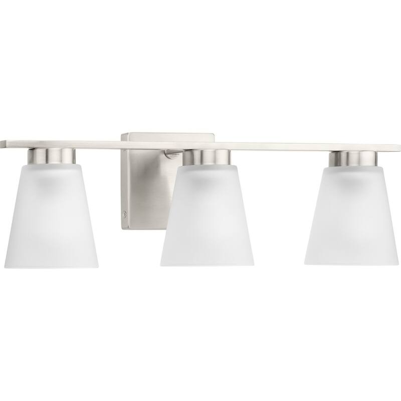 Tanner Collection Three-Light Brushed Nickel Transitional Vanity Light - 22 in x 6.5 in x 7.12 in