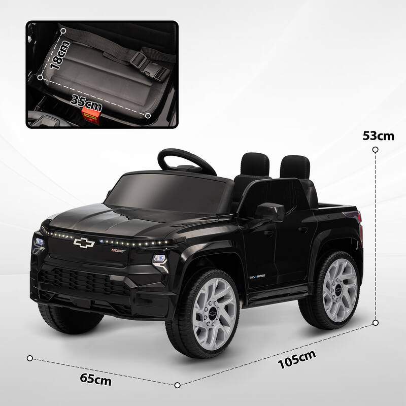 Licensed Chevrolet Silverado EV Kids Electric Ride On Car with Parental Remote Control, Suspension, 3 Speed and Soft Start