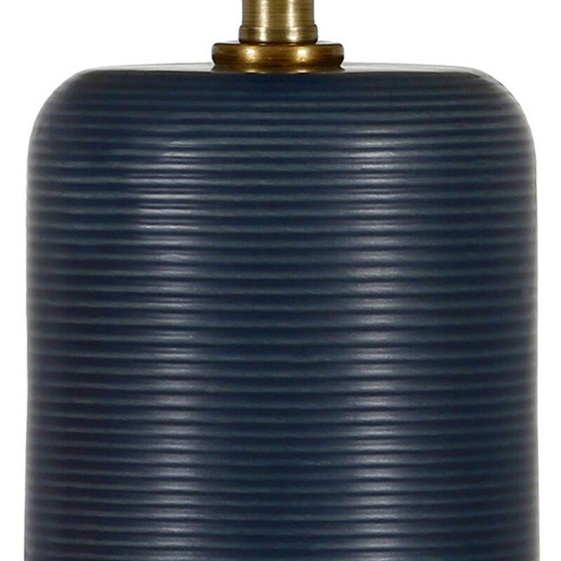 Ceramic Cylinder Table Lamp with White Drum Shade and Rocker Switch - 8” x 8” x 15” (D x W x H)
