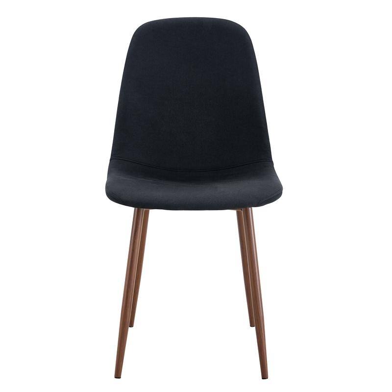 Set of 4 Modern Dining Chairs - Breathable Linen-Cotton Upholstery & Sturdy Integrated Metal Legs