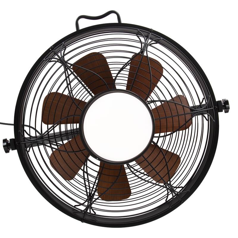 23.6" Waterproof ABS 7-Blade Outdoor Ceiling Fan with LED Light and Remote