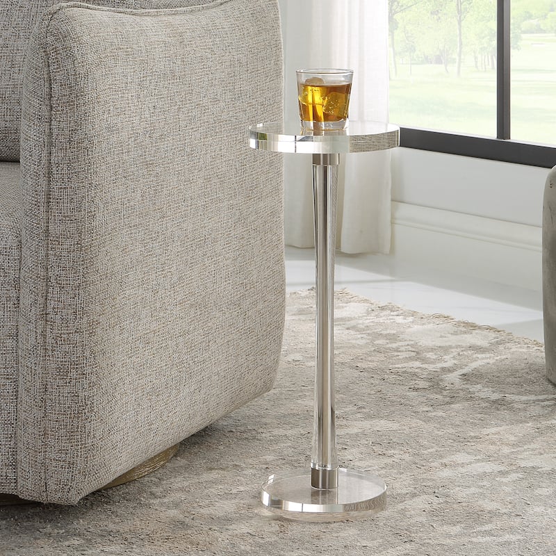 Uttermost Pria Crystal Drink Table - 9"W x 22"H x 9"D