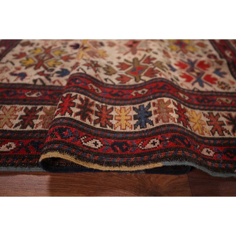 Kazak Vegetable Dye Foyer Rug Hand-Knotted Wool Carpet - 3'5"x 5'3"